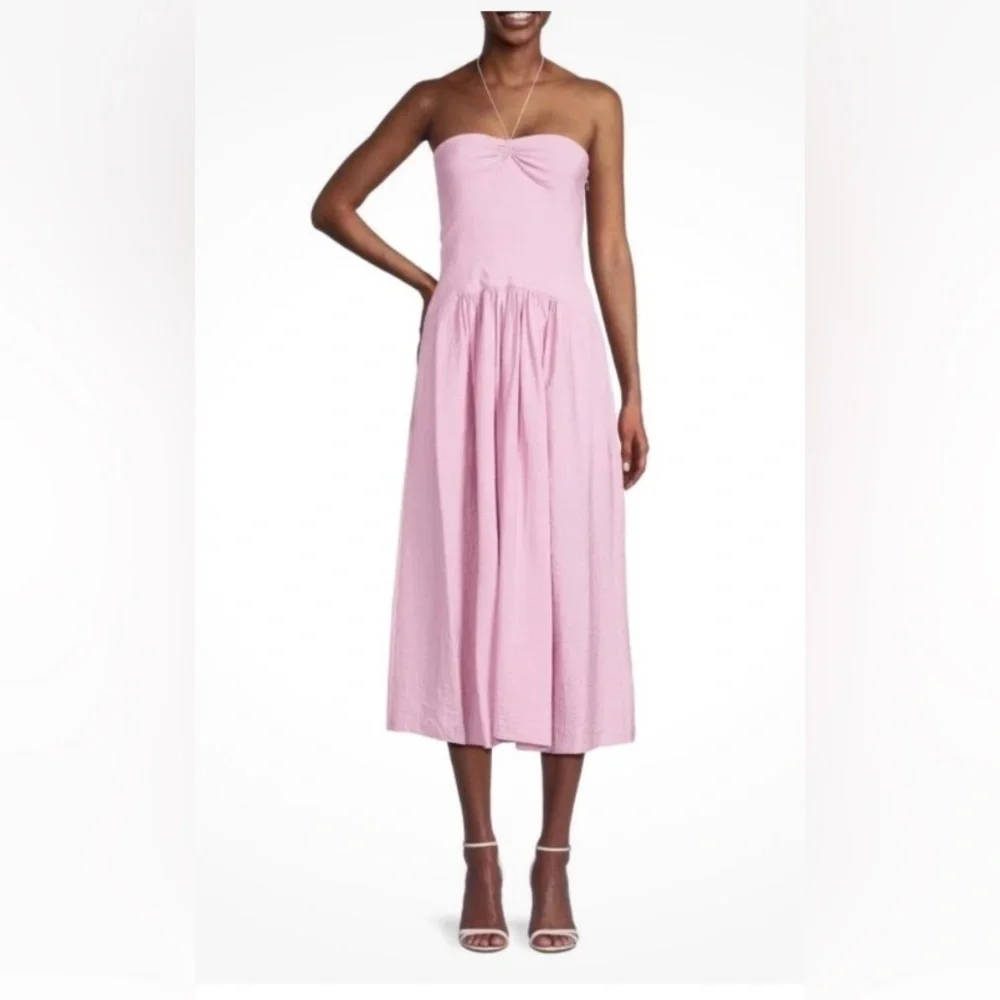 Ruched sweetheart, Vince halter tie dress with pockets, summer size NWT rouge